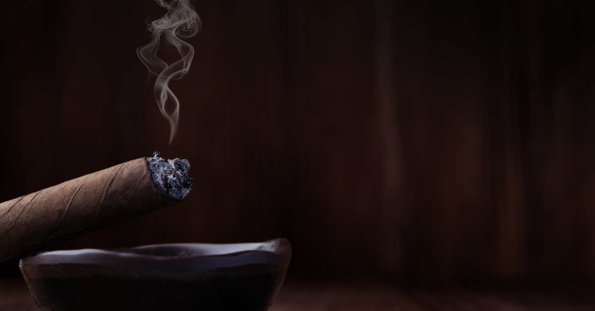 ashing a cigar